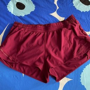 LIKE NEW Lululemon Maroon Hotty Hot Shorts